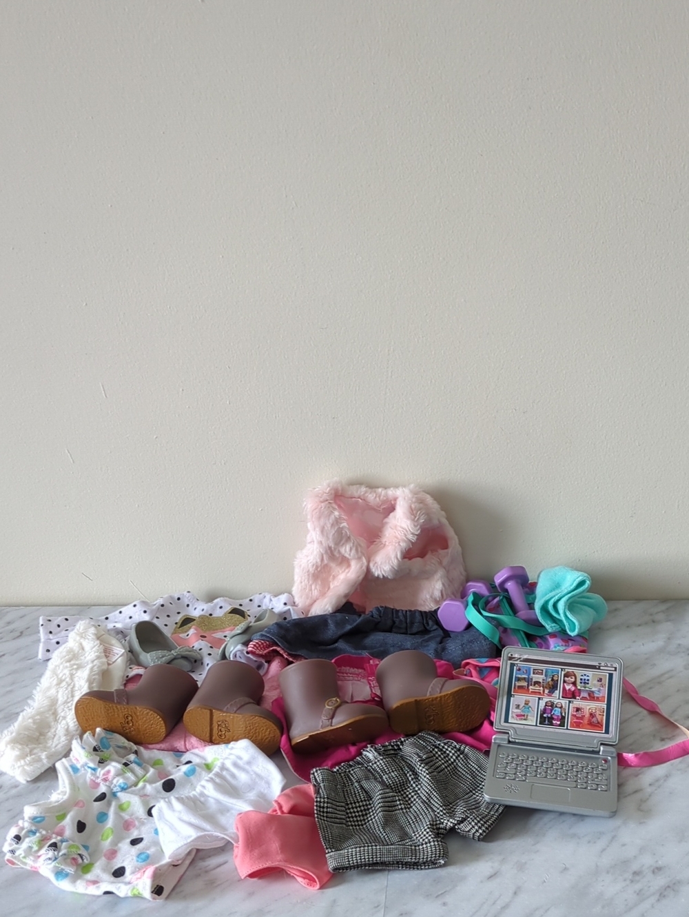 Doll Clothing Set with Shoes . Lot Of Doll Clothing With Shoes .